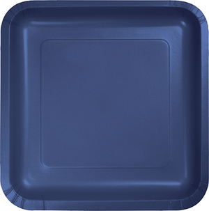 Navy Blue Square Lunch Plates Paper 18cm Pack of 18