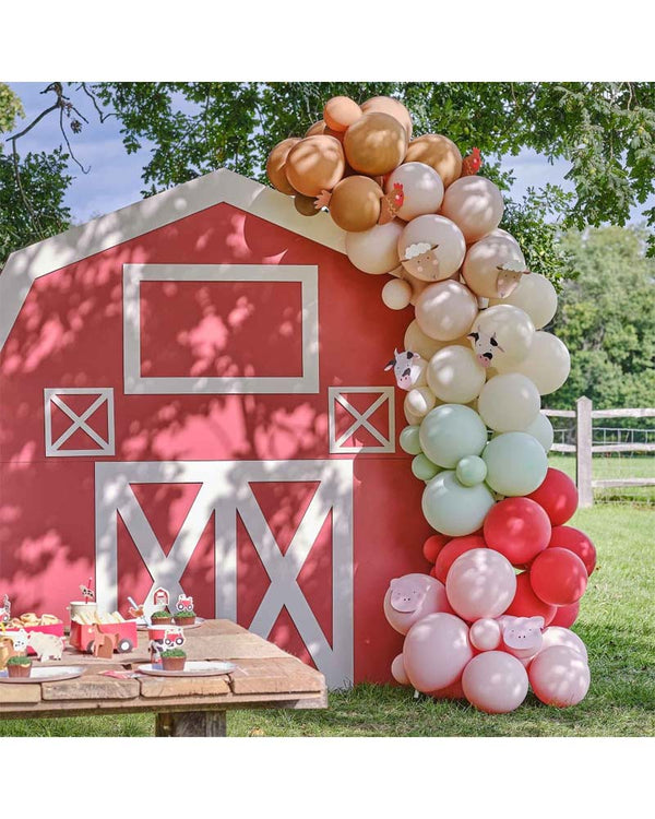 Farm Friends Balloon Arch with Card Animals
