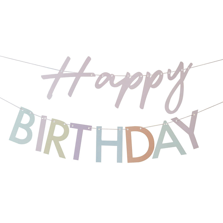 Mix It Up Pastel Happy Birthday Banner