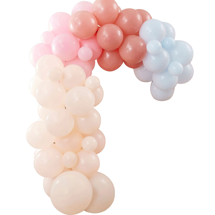 Happy Everything Balloon Arch Backdrop Rainbow Muted Pastels Pack of 75