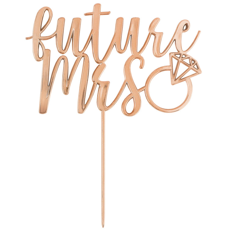 Blush Wedding Rose Gold Future Mrs Cake Topper