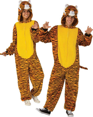 Furry Tiger Jumpsuit Adult Costume