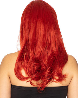 Glamour Deluxe Deep Red Long Wavy Wig