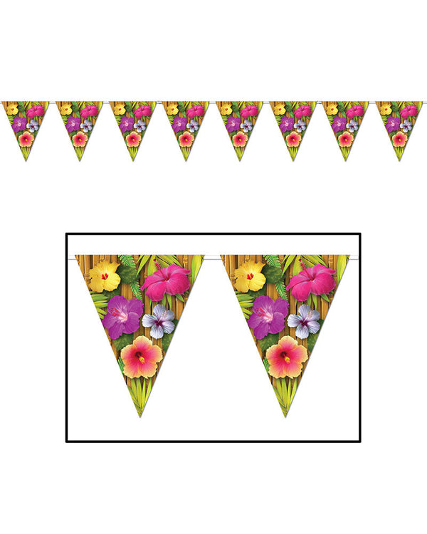 Hawaiian Luau Pennant Banner
