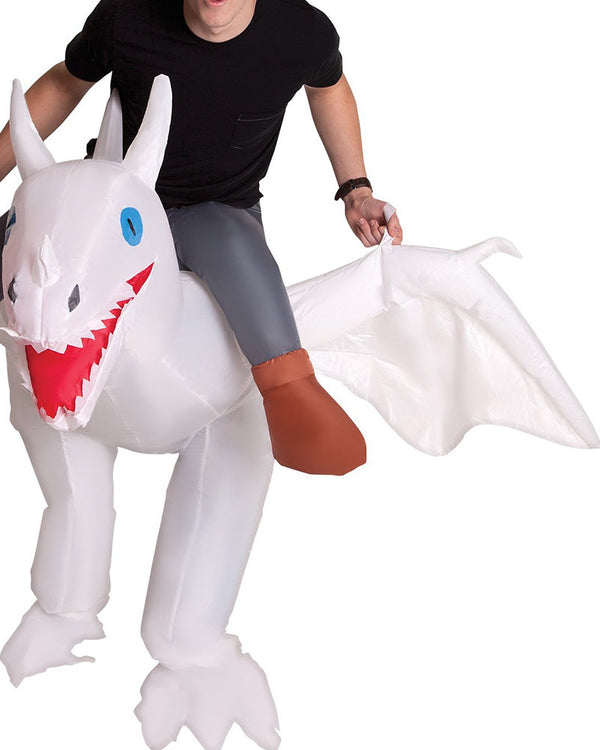 White Dragon Ride On Inflatable Adult Costume