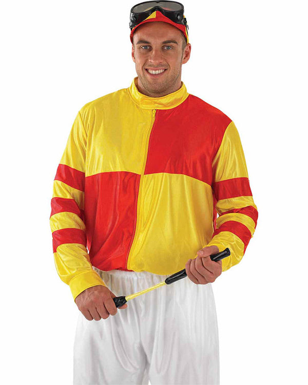 Jockey Red and Yellow Mens Costume