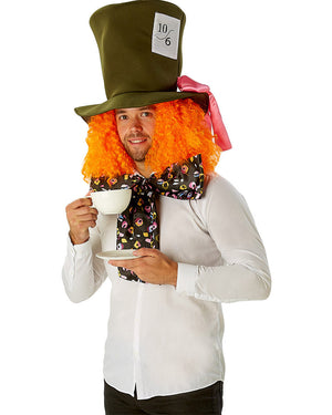 Mad Hatter Adult Hat Wig and Bow Tie Kit