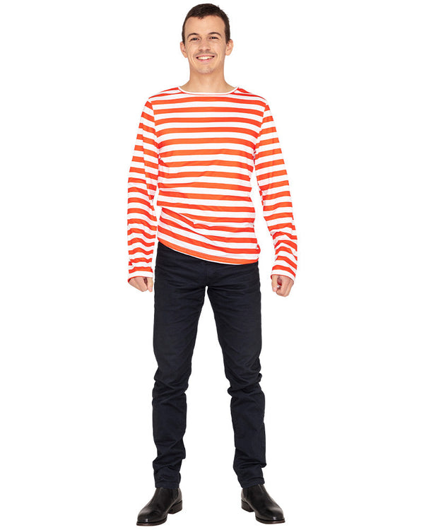 Multi Character Red and White Striped Shirt