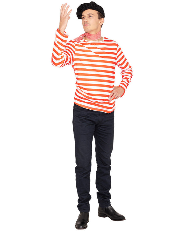Multi Character Red and White Striped Shirt