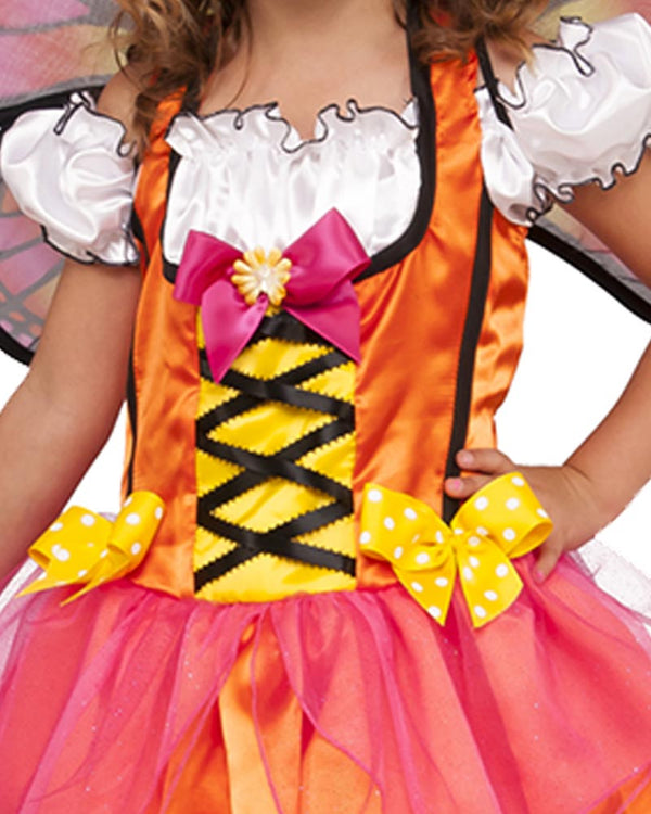 Orange Glittery Butterfly Girls Costume