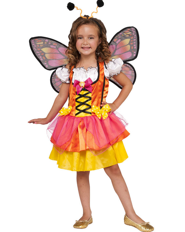 Orange Glittery Butterfly Girls Costume