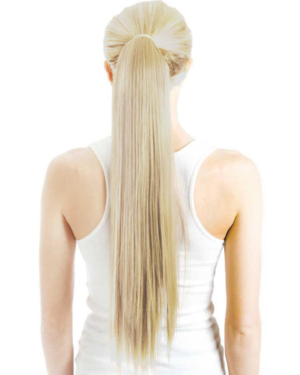 Platinum Blonde Wrap Around 60cm Deluxe Ponytail