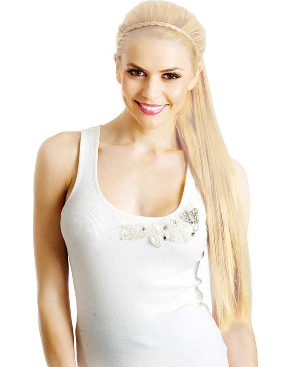 Platinum Blonde Wrap Around 60cm Deluxe Ponytail