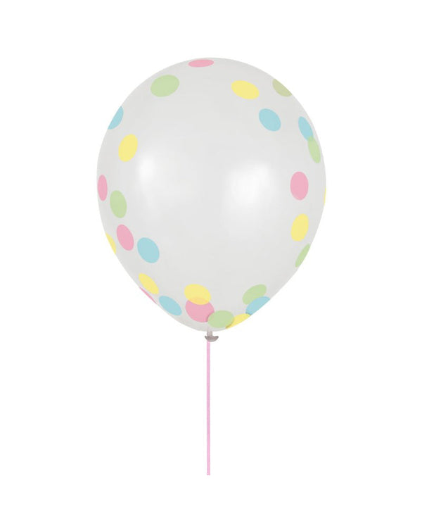 Pretty Pastels 30cm Latex Balloons & Confetti Pack of 6