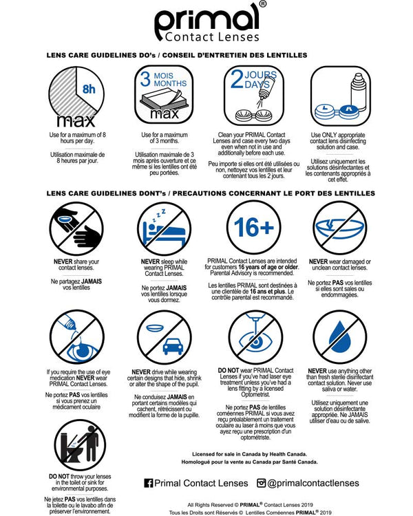 Dracula Primal 14mm Red and Black Contact Lenses