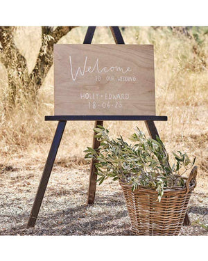 Sage Wedding Customisable A2 Wooden Sign