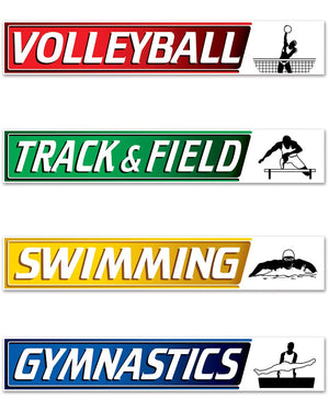 Summer Sport Street Sign Cutouts Pack of 4