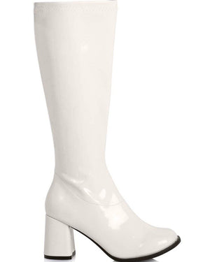 White Patent Go Go Womens Boots