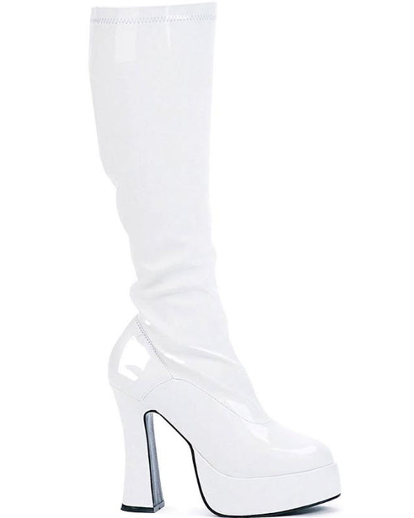 White Platform Go Go Womens Boots
