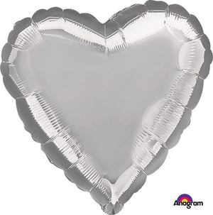 45cm Standard Heart HX Metallic Silver S15