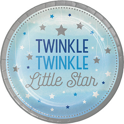 One Little Star Boy 23cm Paper Plates Pack of 8