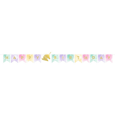 Unicorn Sparkle Happy Birthday Banner
