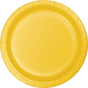 School Bus Yellow Round Paper Plate 22cm Pack of 24