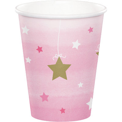 One Little Star Girl 266ml Paper Cups Pack of 8
