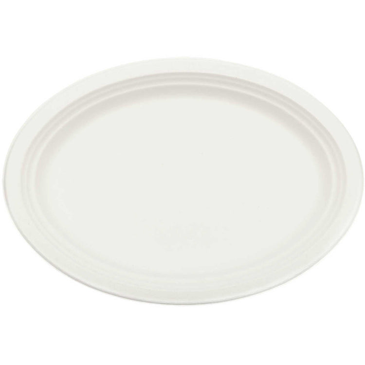 Eco Sugar Cane White Oval Platters Pack of 24