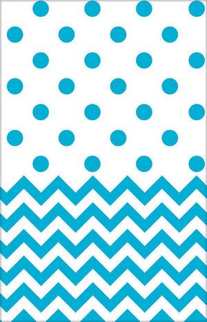 Caribbean Blue Chevron Tablecover