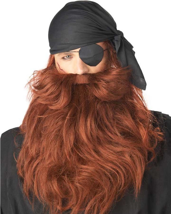 Red Pirate Beard and Moustache