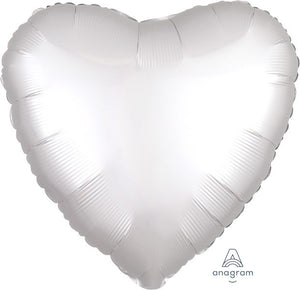 45cm Standard HX Satin Luxe White Heart S18