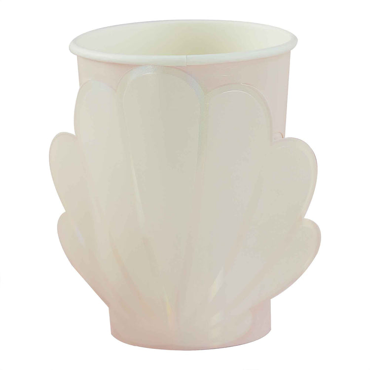 Mermaid 9oz/266ml Paper Cups Pop Out Shell Pack of 8