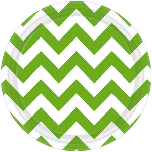 Kiwi Green Chevron 17cm Paper Plates Pack of 8