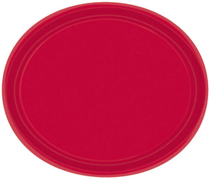 Paper Plates Oval 30cm Apple Red Pack of 20