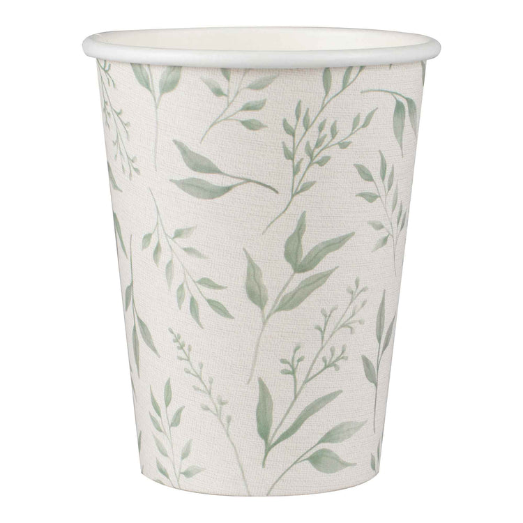 Christening White & Green Christening Paper Cups