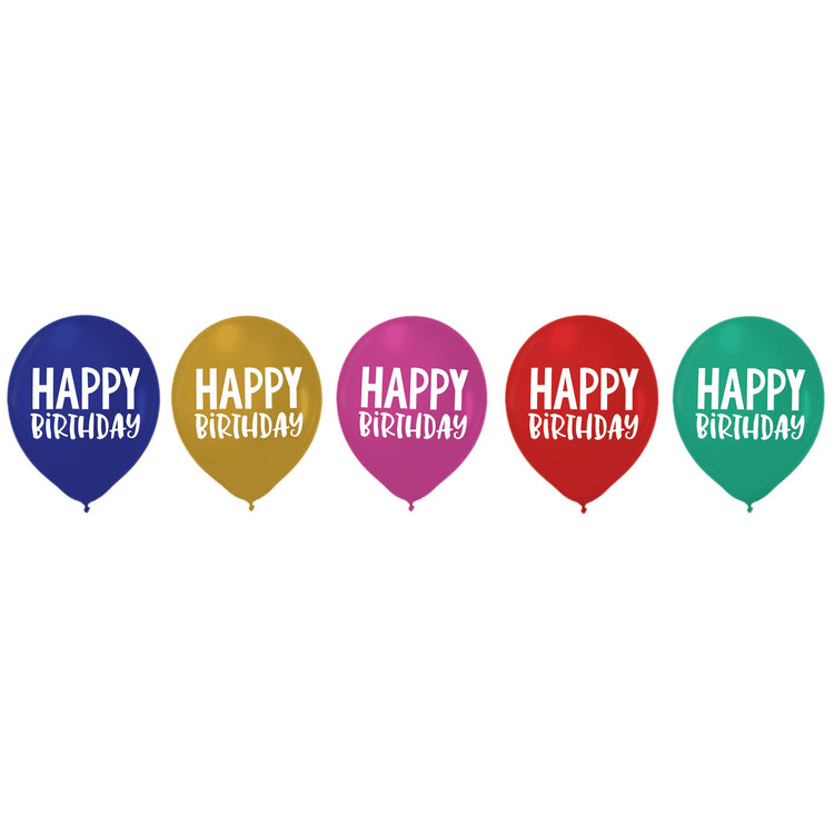 Happy Dots Happy Birthday 30cm Latex Balloons Pack of 15