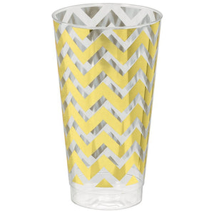 Premium Chevron Gold 473ml Tumblers Pack of 16