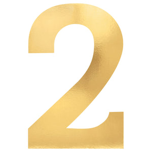 Small Foil Board Gold Cutouts Number 2 Pack of 6