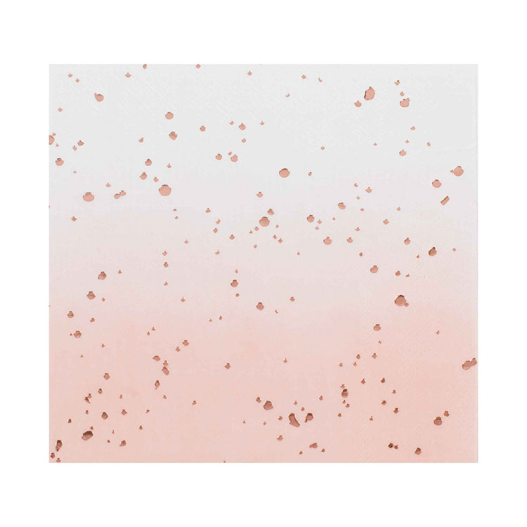 Mix It Up Ombre Rose Gold Foiled Napkins Pack of 16