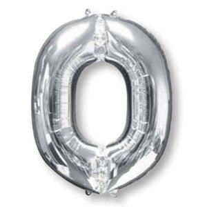 Silver 86cm Letter O Supershape Foil Balloon