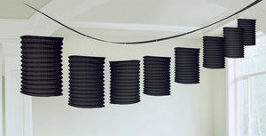 Black Paper Lantern Garland 3.7m