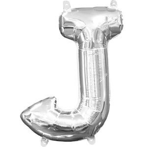 Silver 40cm Letter J Balloon