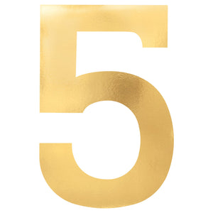 Small Foil Board Gold Cutouts Number 5 Pack of 6