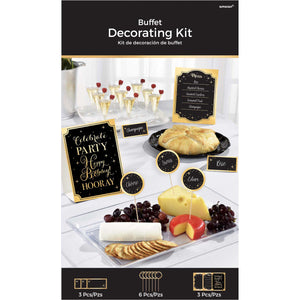 Gold Happy Birthday Buffet Decorating Kit