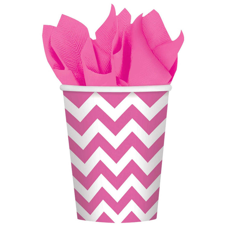 Chevron 266ml Cups New Pink Pack of 8