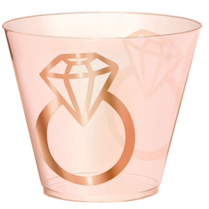 Blush Wedding 266ml Diamond Ring Plastic Tumblers Pack of 30