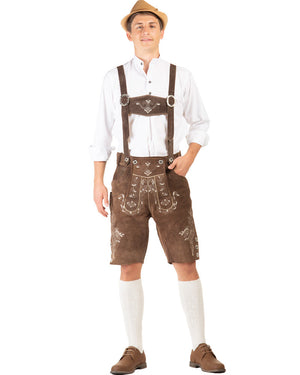 Hans Authentic Leather Lederhosen Mens Costume