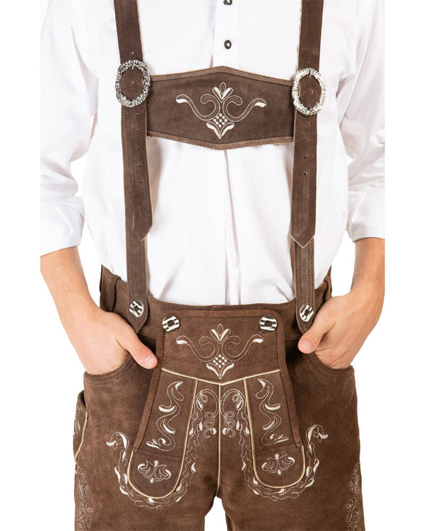 Hans Authentic Leather Lederhosen Mens Costume