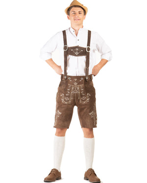 Hans Authentic Leather Plus Size Lederhosen Mens Costume